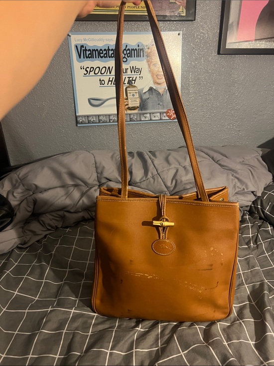 Longchamp Handbags - Longchamp Brown Leather Shoulder Tote - Timeless Everyday Bag